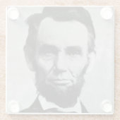 Portret van Abe Lincoln 2 Glazen Onderzetter (Achterkant)