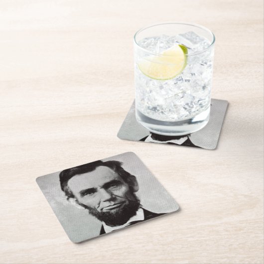 Portret van Abe Lincoln 2 Kartonnen Onderzetters (Insitu)