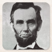 Portret van Abe Lincoln 2 Kartonnen Onderzetters (Voorkant)