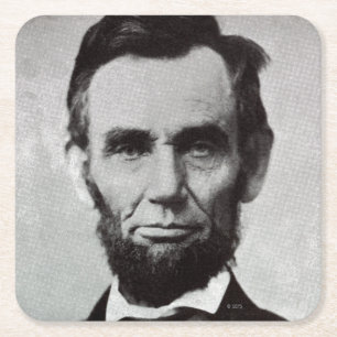 Portret van Abe Lincoln 2 Kartonnen Onderzetters