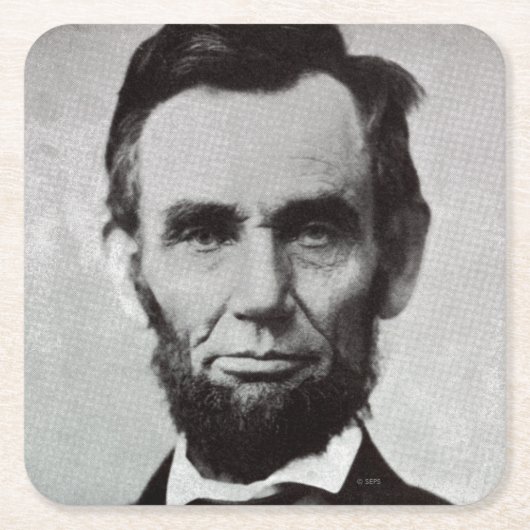 Portret van Abe Lincoln 2 Kartonnen Onderzetters (Voorkant)