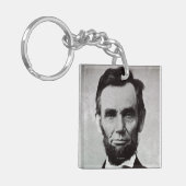 Portret van Abe Lincoln 2 Sleutelhanger (Voorkant Links)