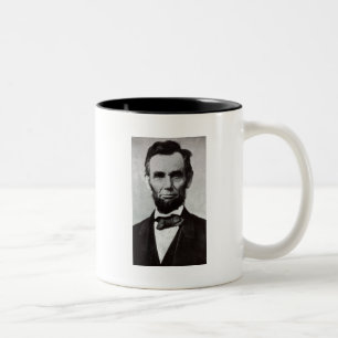 Portret van Abe Lincoln 2 Tweekleurige Koffiemok