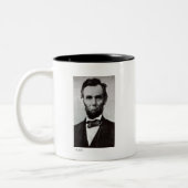 Portret van Abe Lincoln 2 Tweekleurige Koffiemok (Links)