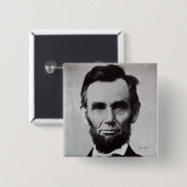 Portret van Abe Lincoln 2 Vierkante Button 5,1 Cm (Voorkant /achterkant)