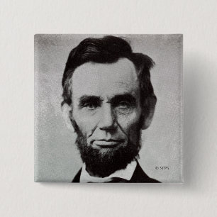 Portret van Abe Lincoln 2 Vierkante Button 5,1 Cm