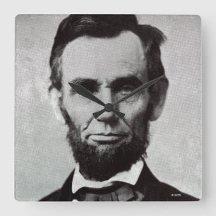 Portret van Abe Lincoln 2 Vierkante Klok