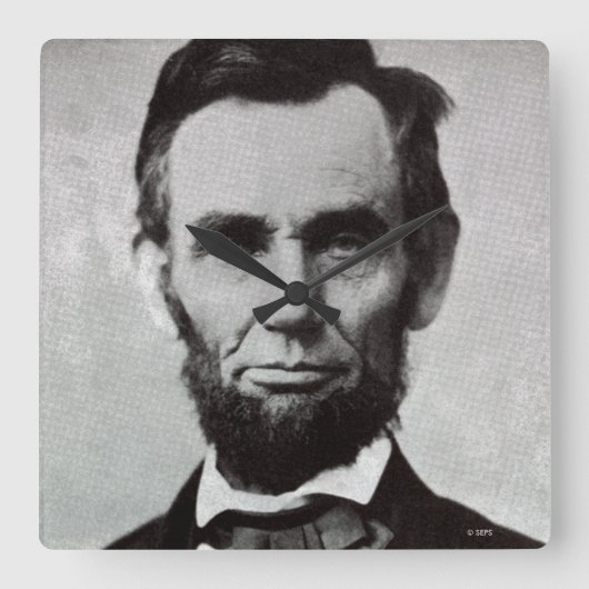 Portret van Abe Lincoln 2 Vierkante Klok (Voorkant)