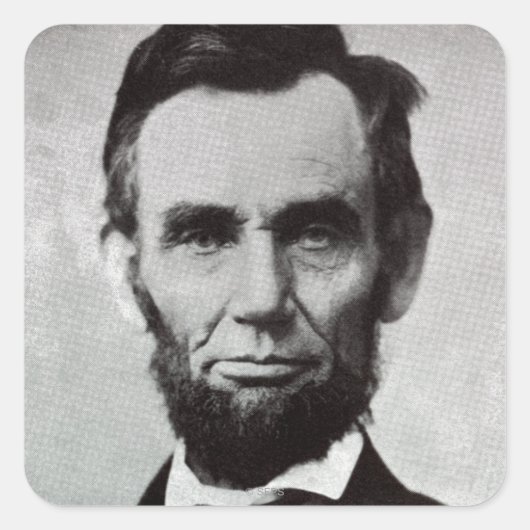 Portret van Abe Lincoln 2 Vierkante Sticker (Voorkant)