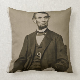 Portret van Abraham Lincoln (1809-65) (foto) Kussen