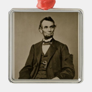 Portret van Abraham Lincoln (1809-65) (foto) Metalen Ornament