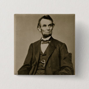 Portret van Abraham Lincoln (1809-65) (foto) Vierkante Button 5,1 Cm