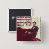 Portret van Abraham Lincoln Vierkante Button 5,1 Cm (Voorkant /achterkant)