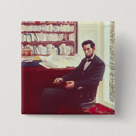 Portret van Abraham Lincoln Vierkante Button 5,1 Cm (Voorkant)