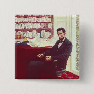 Portret van Abraham Lincoln Vierkante Button 5,1 Cm