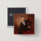 Portret van Abraham Lincoln Vierkante Button 5,1 Cm (Voorkant /achterkant)
