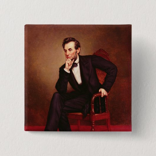 Portret van Abraham Lincoln Vierkante Button 5,1 Cm (Voorkant)