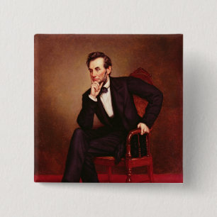 Portret van Abraham Lincoln Vierkante Button 5,1 Cm