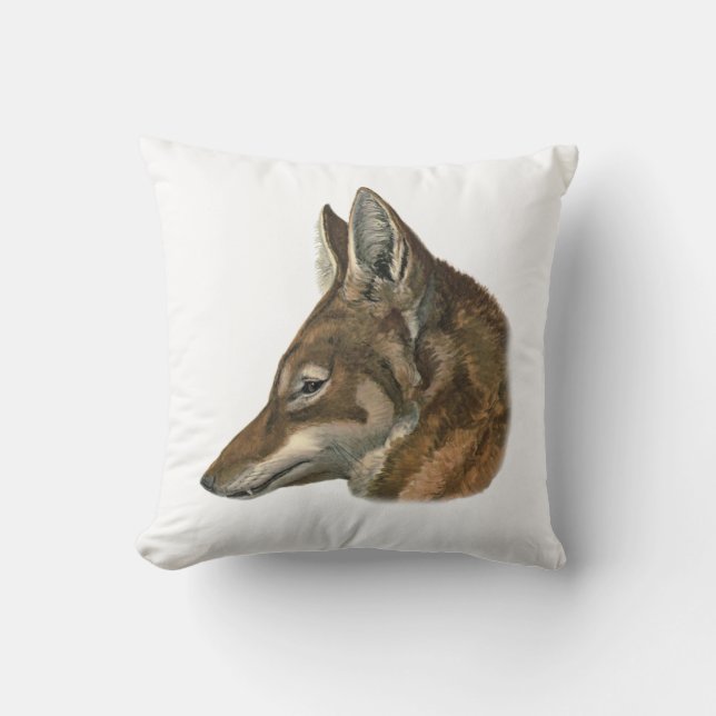 Portret van Abyssiniaanse Wolf Kussen (Voorkant)