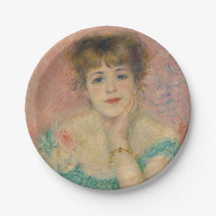Portret van actrice Jeanne Samary, Auguste Renoir Papieren Bordje