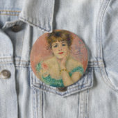 Portret van actrice Jeanne Samary, Auguste Renoir Ronde Button 4,0 Cm (In situ)