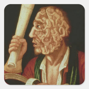 Portret van Adam (olie) Vierkante Sticker