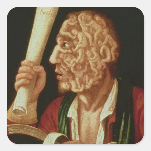 Portret van Adam (olie) Vierkante Sticker (Voorkant)