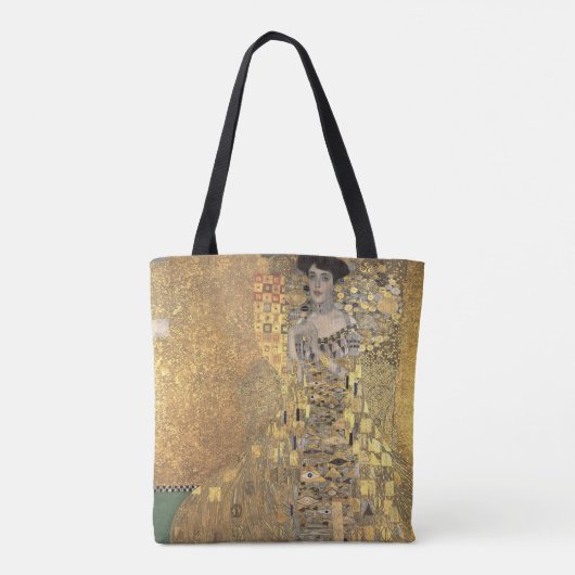 Portret van Adele Bloch-Bauer 1, Klimt Art Tote Bag (Achterkant)