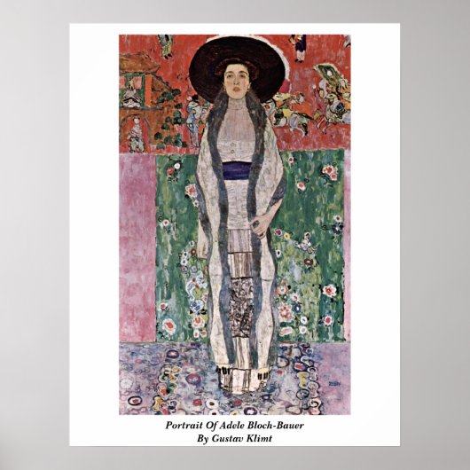 Portret van Adele Bloch-Bauer door Gustav Klimt Poster (Voorkant)