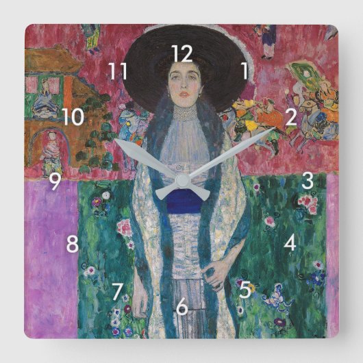 Portret van Adele Bloch Bauer, Gustav Klimt Vierkante Klok (Voorkant)