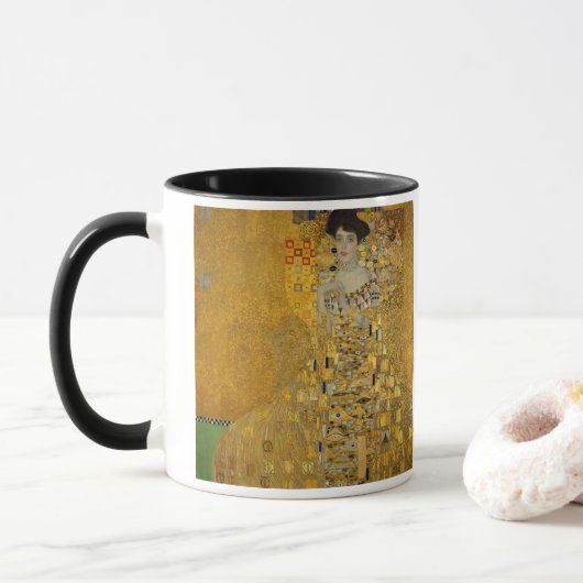 Portret van Adele Bloch-Bauer I door Gustav Klimt Mok (Met donut)