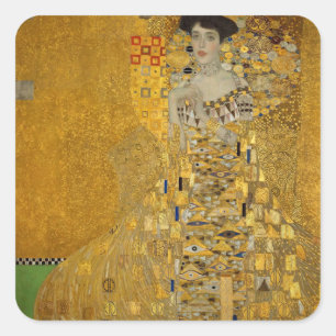 Portret van Adele Bloch-Bauer I door Gustav Klimt Vierkante Sticker