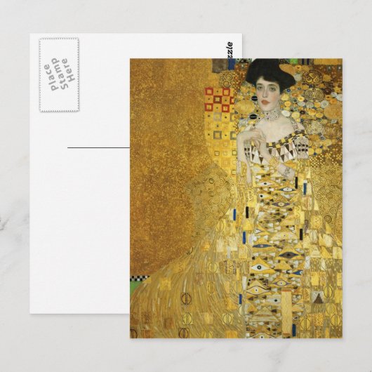 Portret van Adele Bloch-Bauer I - Gustav Klimt Briefkaart (Voorkant / Achterkant)