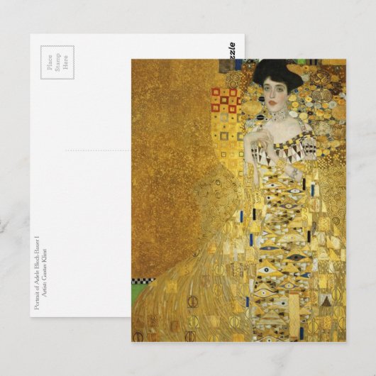 Portret van Adele Bloch-Bauer I Klimt Briefkaart (Voorkant / Achterkant)