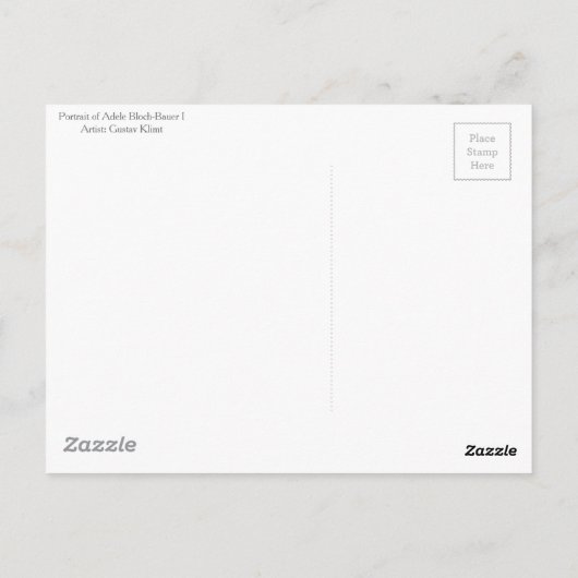 Portret van Adele Bloch-Bauer I Klimt Briefkaart (Achterkant)