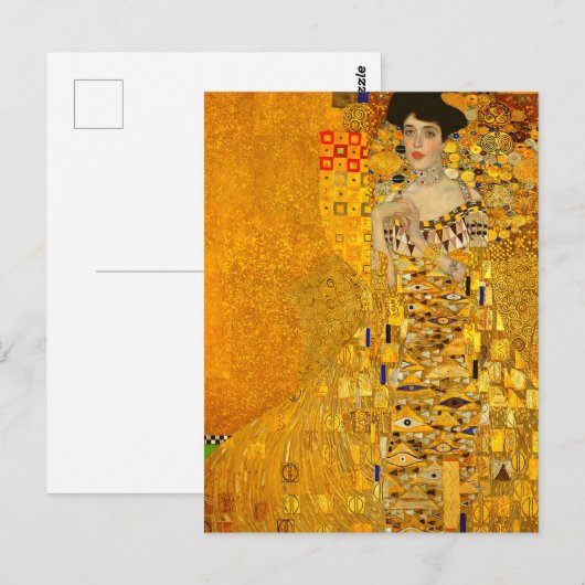 Portret van Adele Bloch-Bauer I van Gustav Klimt Briefkaart (Voorkant / Achterkant)