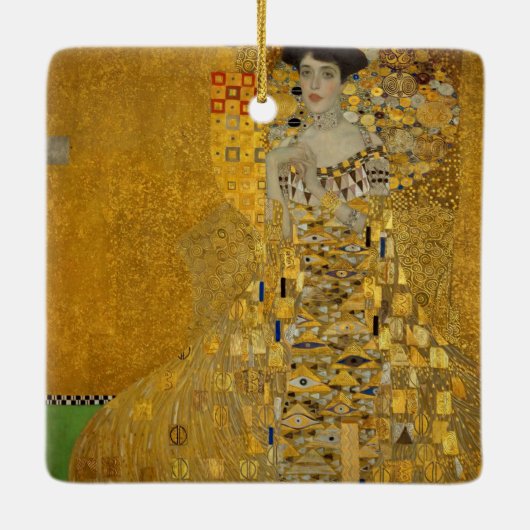 Portret van Adele Bloch-Bauer I van Gustav Klimt Keramisch Ornament (Achterkant)