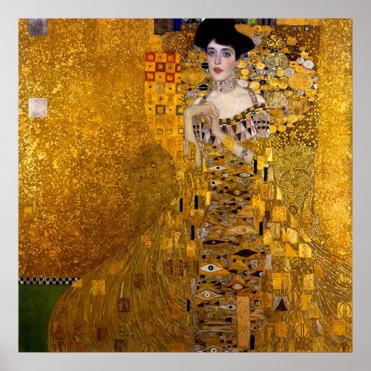 Portret van Adele Bloch-Bauer I van Gustav Klimt Poster (Voorkant)