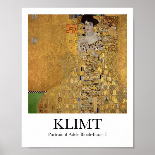 Portret van Adele Bloch-Bauer I van Gustav Klimt Poster (Voorkant)