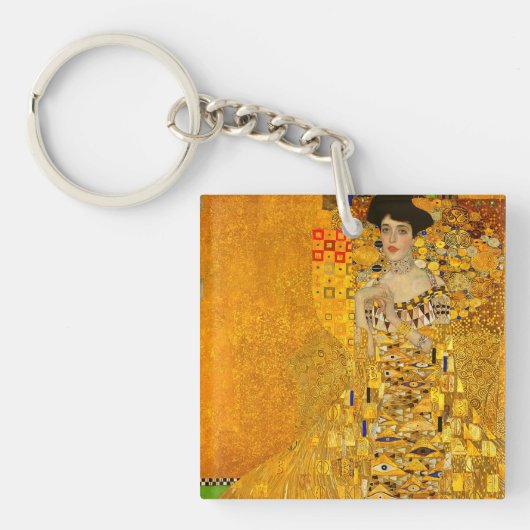 Portret van Adele Bloch-Bauer I van Gustav Klimt Sleutelhanger (voorkant)