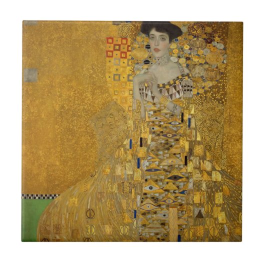Portret van Adele Bloch-Bauer I van Gustav Klimt Tegeltje (Voorkant)