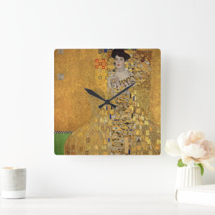 Portret van Adele Bloch-Bauer van Gustav Klimt Vierkante Klok