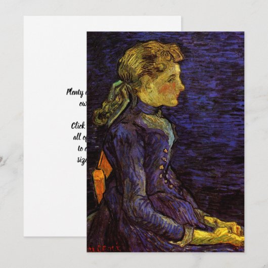 Portret van Adeline Ravoux door Vincent van Gogh Kaart (Voorkant / Achterkant)