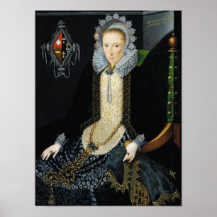 Portret van Adriana van Nesse, 1611 Poster