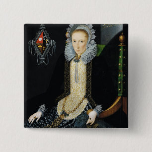 Portret van Adriana van Nesse, 1611 Vierkante Button 5,1 Cm