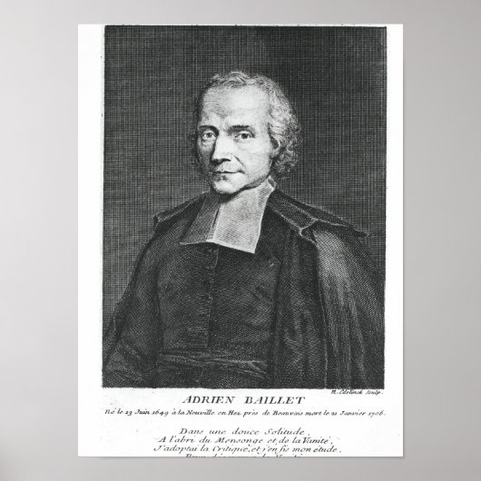 Portret van Adrien Baillet Poster (Voorkant)