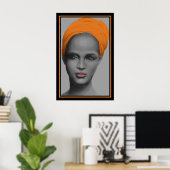 Portret van Afrikaanse Amerikaanse vrouw Poster (Thuiskantoor)