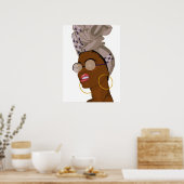 Portret van Afrikaanse Amerikaanse vrouw Poster (Keuken)