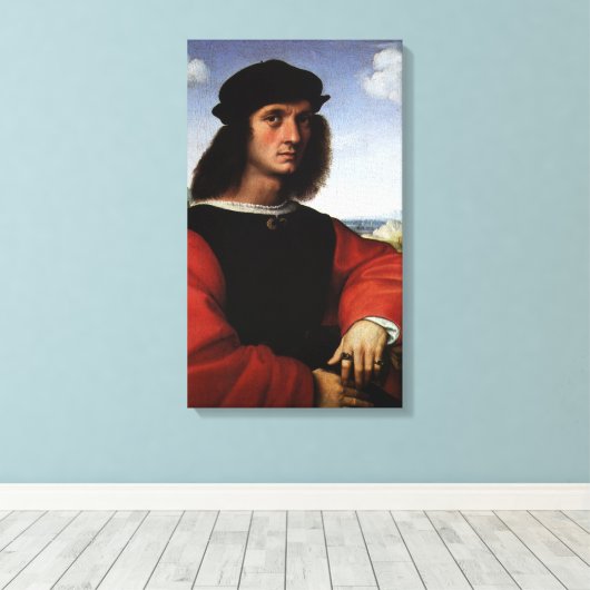 Portret van Agnolo Doni door Raphael Sanzio Canvas Afdruk (Insitu (Houten vloer))