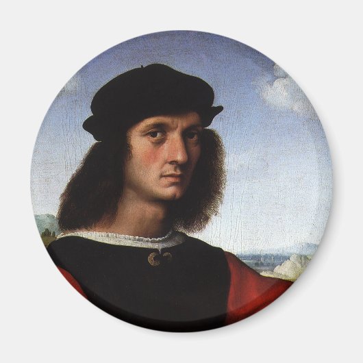 Portret van Agnolo Doni door Raphael Sanzio Magneet (Voorkant)